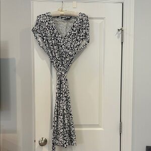 Lane Bryant Blue and White Floral Midi Dress